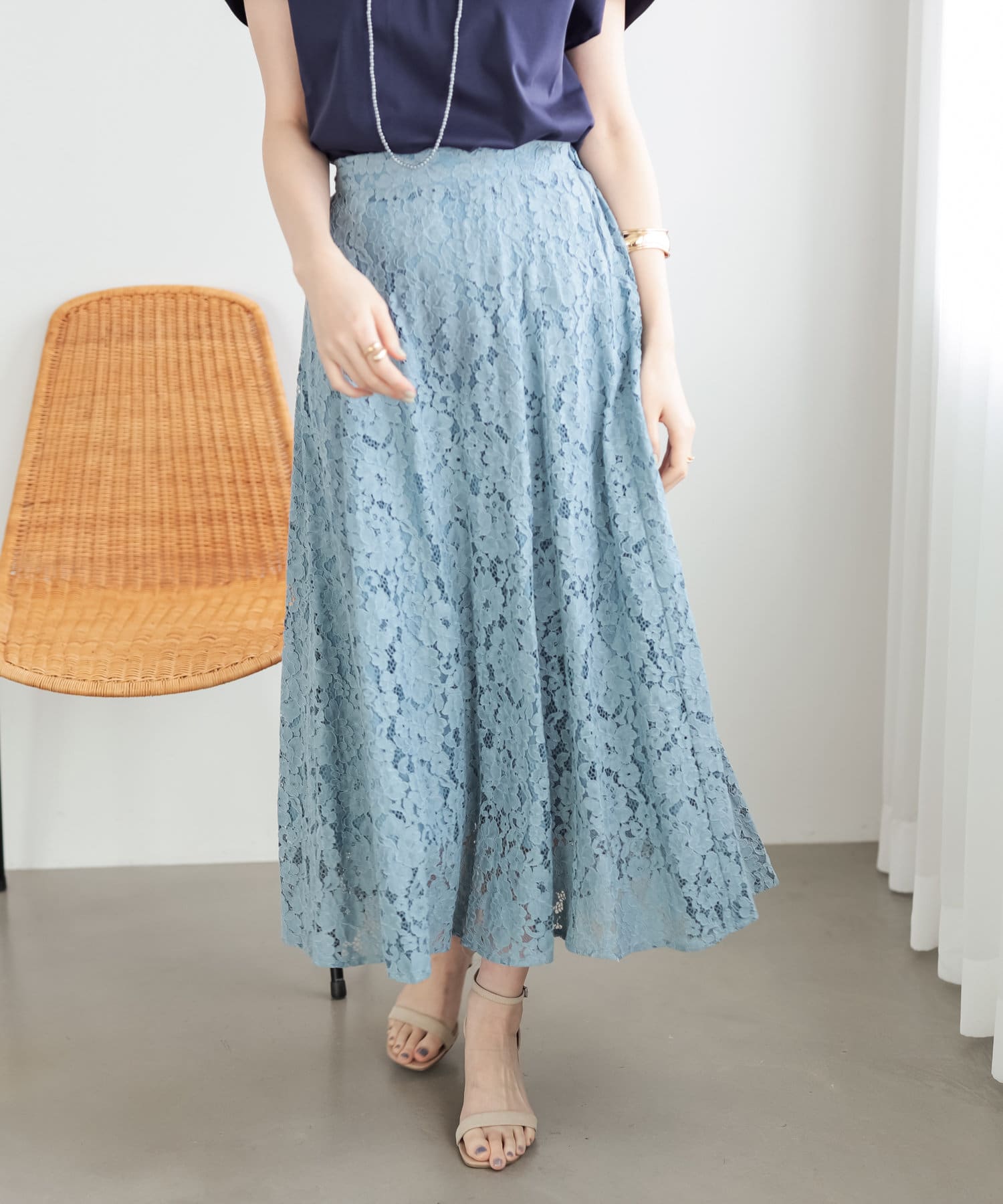 繊細なレース生地が上品 レースフレアスカート Un Dix Cors アンディコール レディース Pal Closet パルクローゼット パルグループ公式ファッション通販サイト