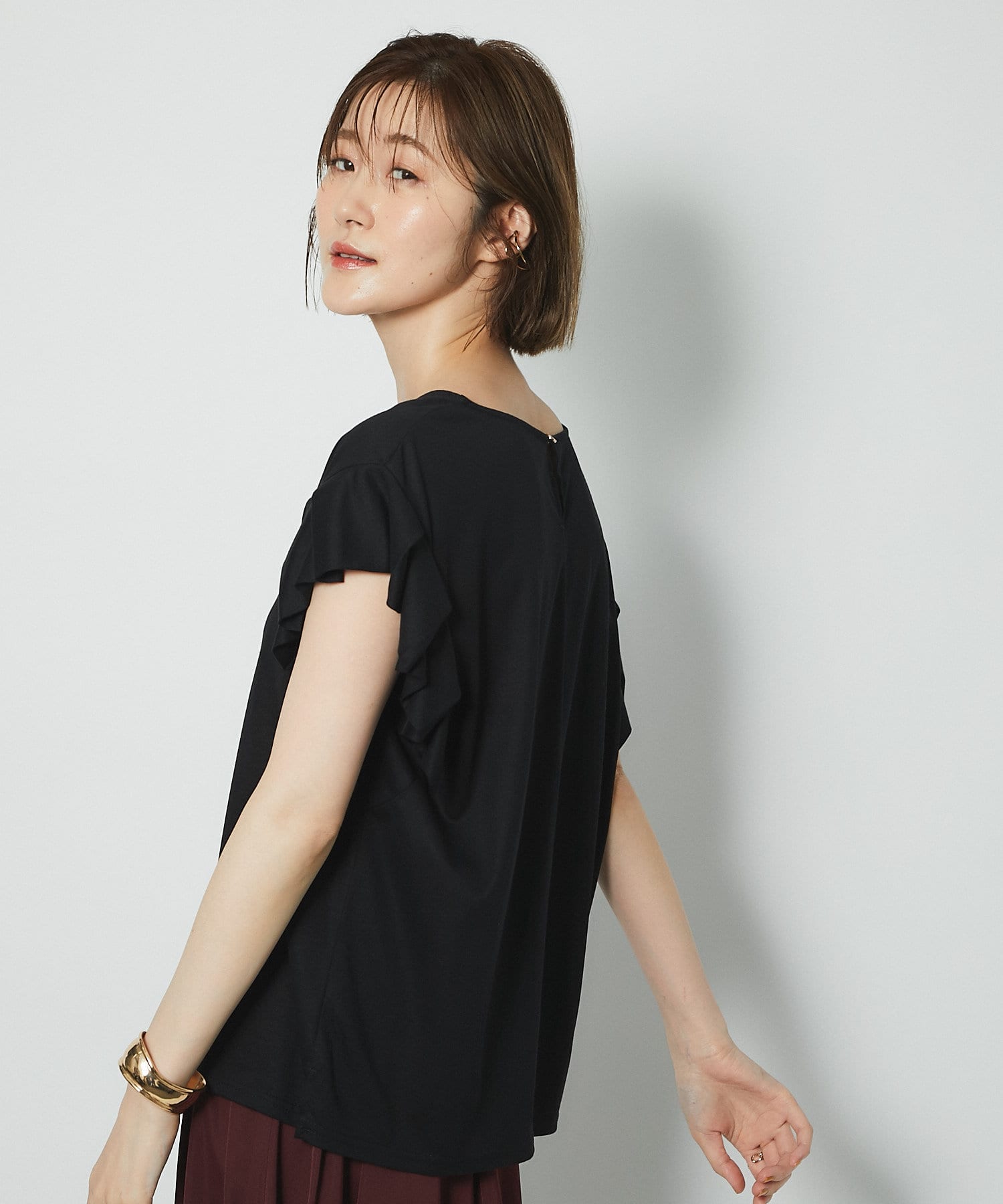 un dix cors(アンディコール) ここでしか手に入らない！【WEB限定】フリルシアーカットソー