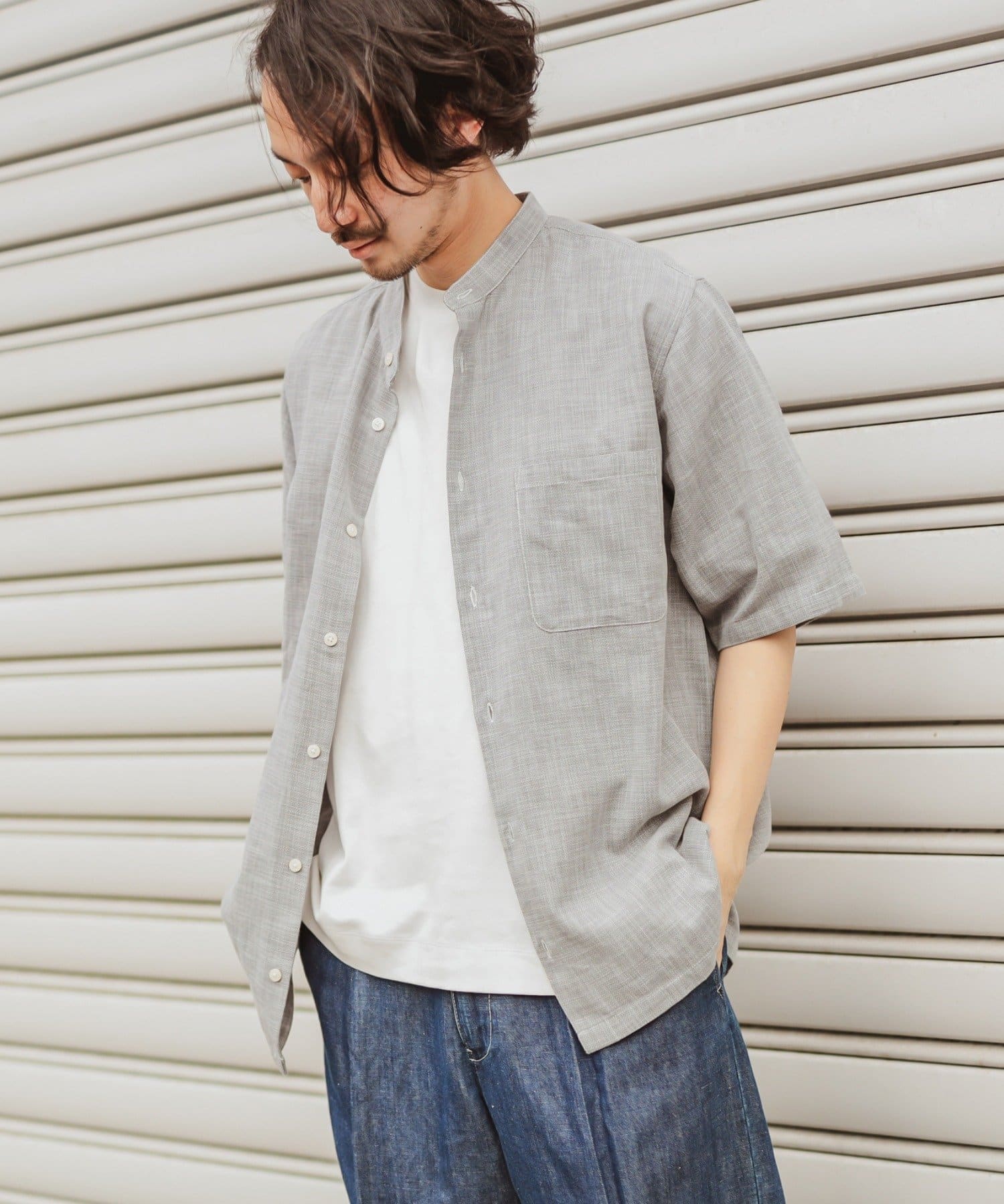 パナマ織りバンドカラーシャツ Ciaopanic Typy チャオパニックティピー メンズ Pal Closet パルクローゼット パルグループ公式ファッション通販サイト
