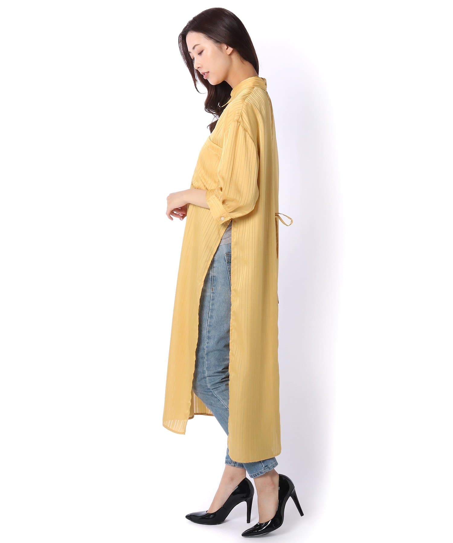 バックスリットストライプロングシャツワンピース Lui S ルイス レディース Pal Closet パルクローゼット パルグループ公式ファッション通販サイト