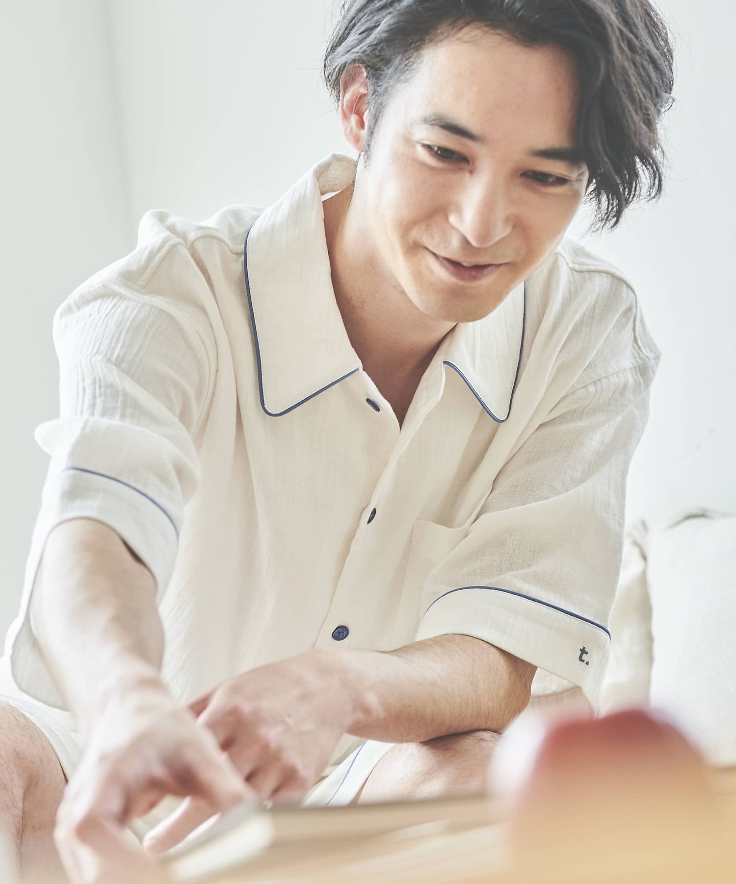 動画 オーガニックコットン Mens しあわせwガーゼパジャマセット 半 半 Territoire テリトワール メンズ Pal Closet パルクローゼット パルグループ公式ファッション通販サイト