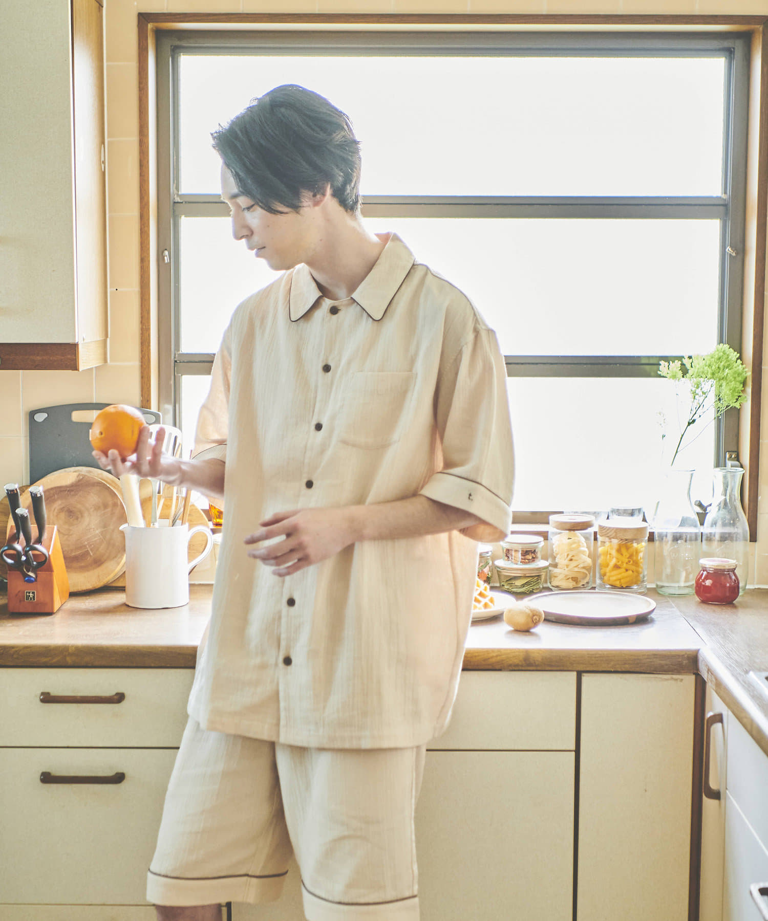 オーガニックコットン Mens しあわせwガーゼパジャマセット 半 半 Territoire テリトワール メンズ Pal Closet パルクローゼット パルグループ公式ファッション通販サイト