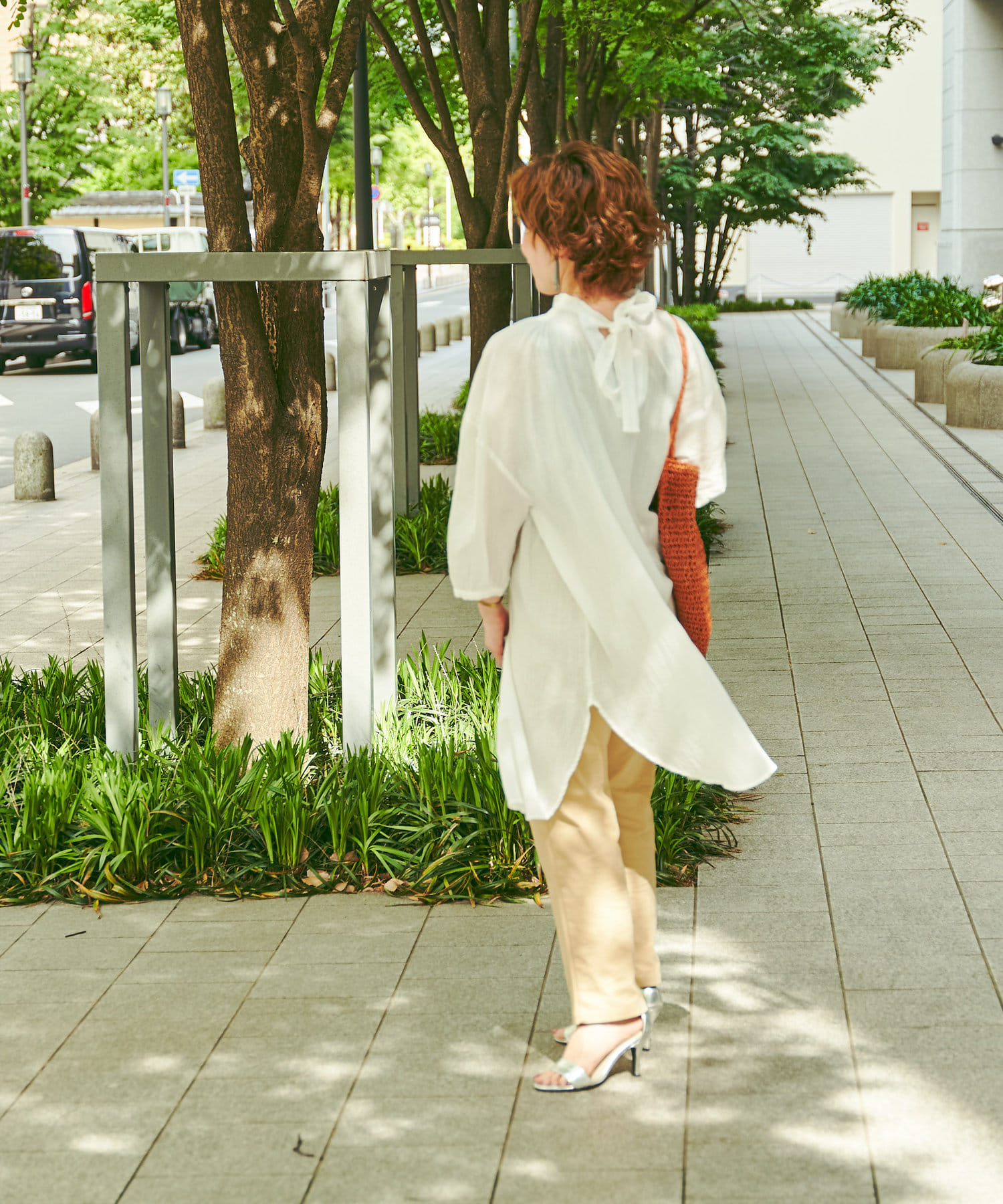 Chez toi(シェトワ) 【WEB限定】バンドカラーチュニックシャツ