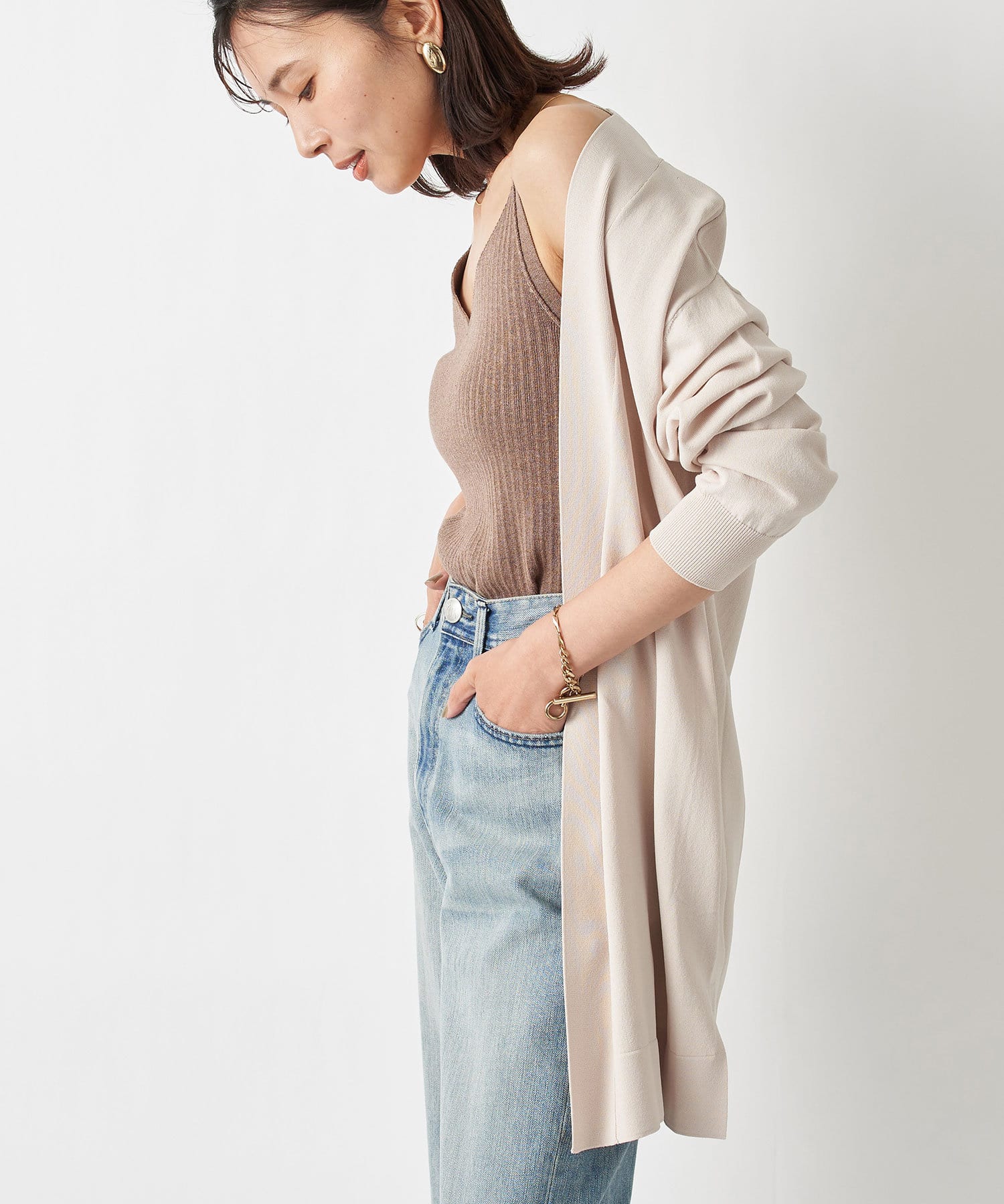 冷房対策に最適 クールタッチuvトッパーニットカーディガン Rive Droite リヴドロワ レディース Pal Closet パルクローゼット パルグループ公式ファッション通販サイト