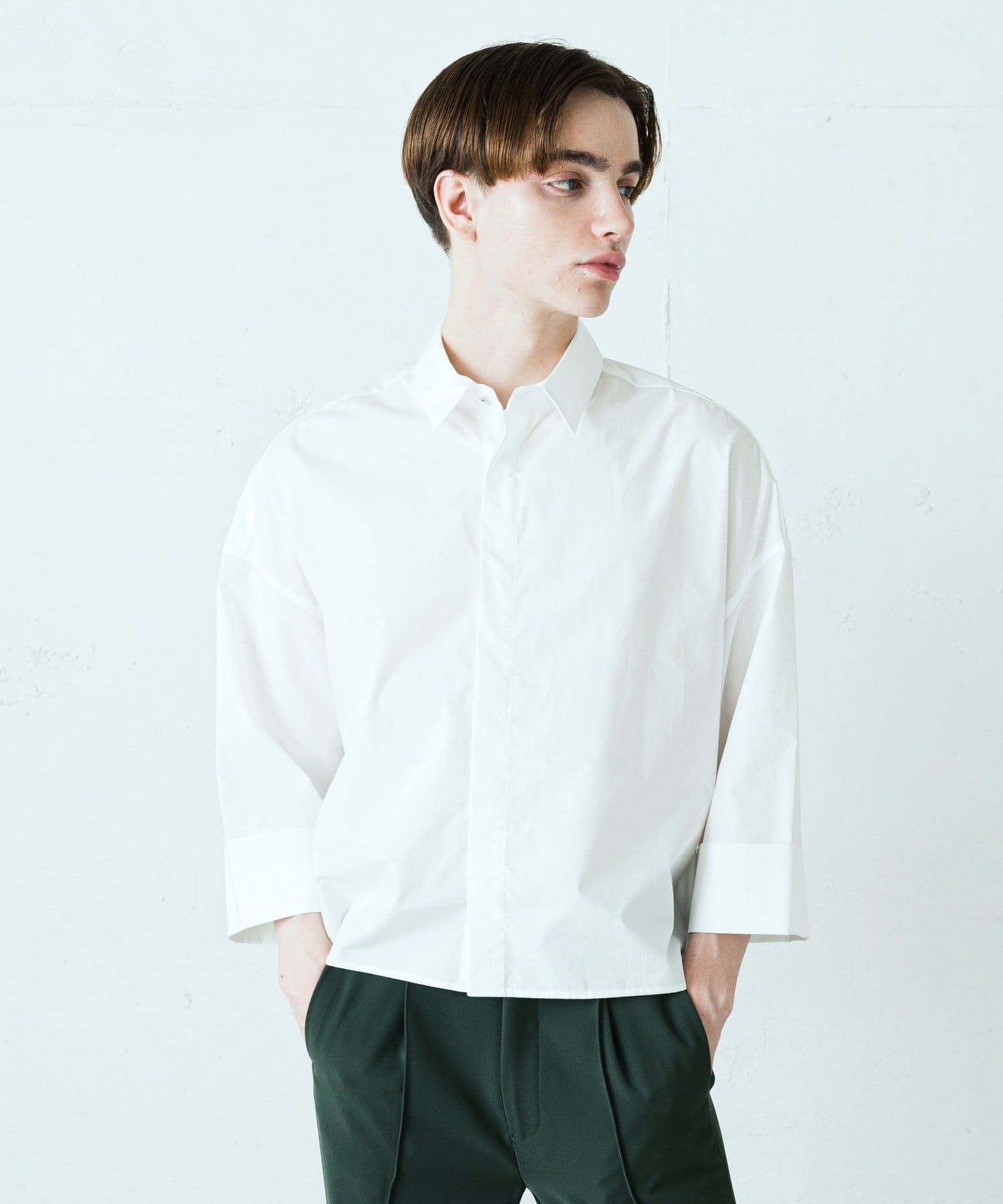 パールボタン8分袖ショート丈シャツ Lui S ルイス メンズ Pal Closet パルクローゼット パルグループ公式ファッション通販サイト