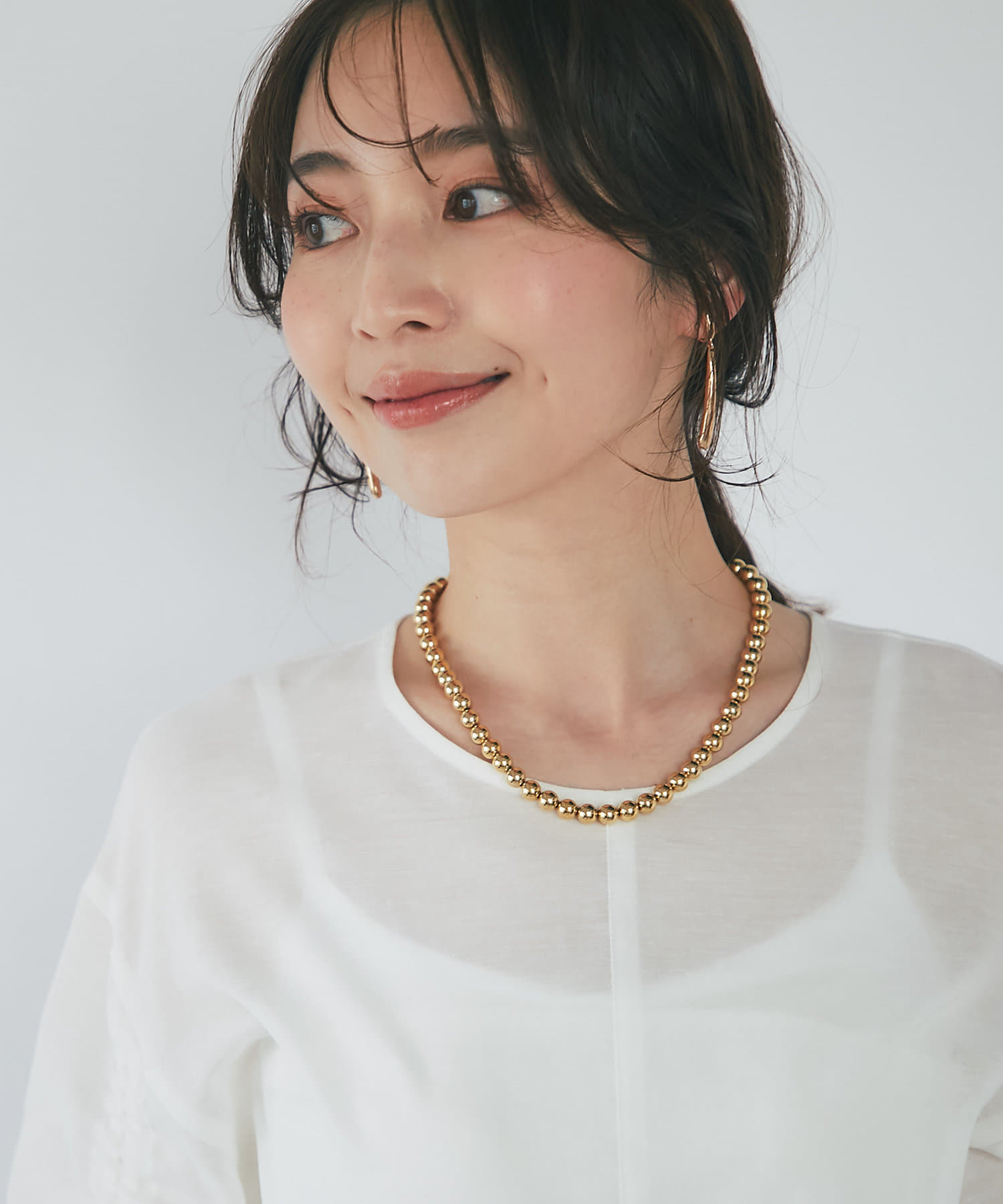 La boutique BonBon(ラブティックボンボン) 【再入荷・人気アイテム】メタルボールショートネックレス