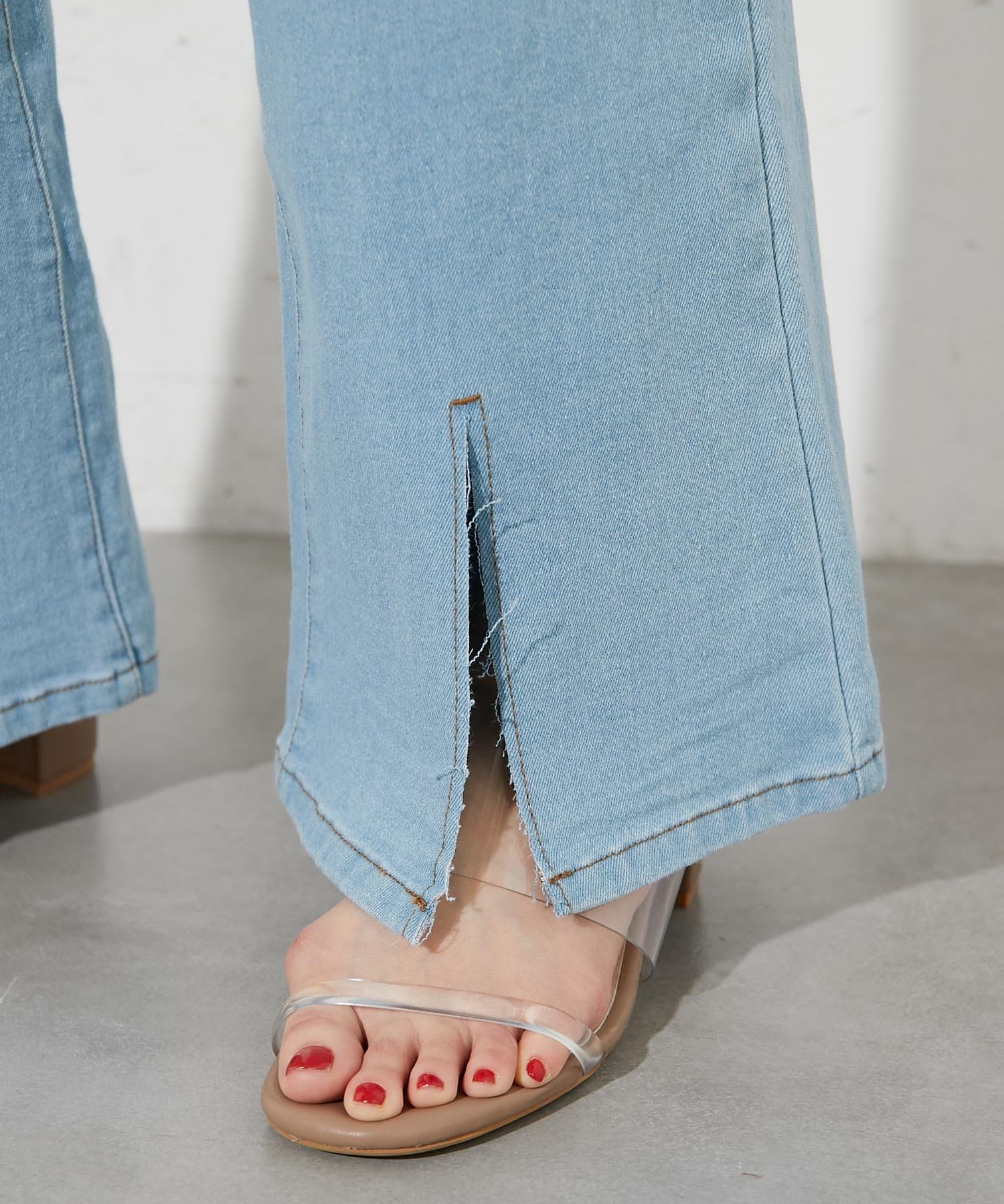 prose verse(プロズヴェール) 【バックウエストゴム仕様】センタースリットストレッチパンツ