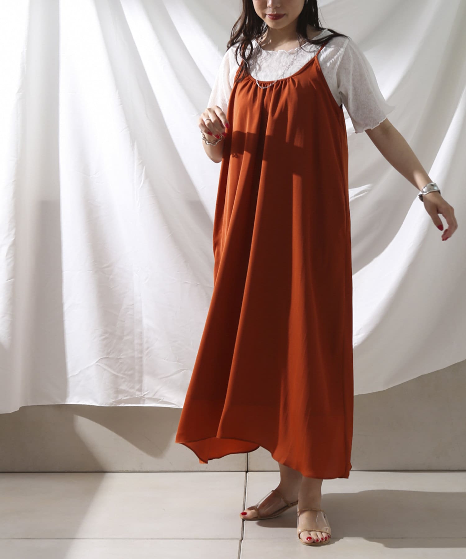 Thevon.(ゼヴォン) ボリュームギャザーキャミワンピース