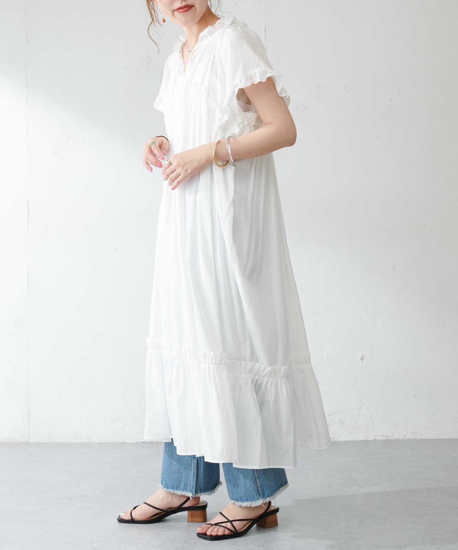 Web限定 フリルデザインワンピース Discoat ディスコート レディース Pal Closet パルクローゼット パルグループ公式ファッション通販サイト