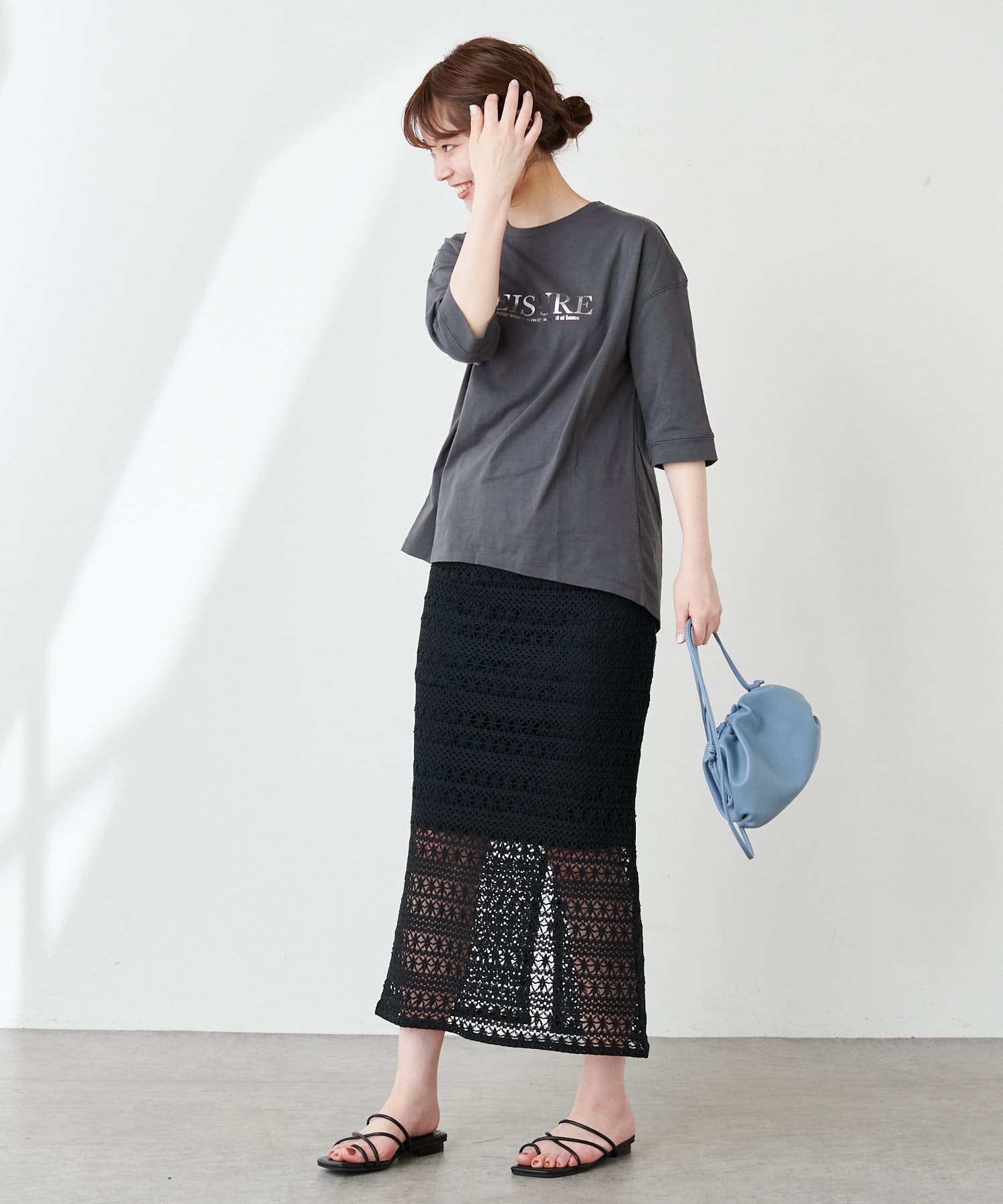 natural couture(ナチュラルクチュール) 透かし編みレーススカート