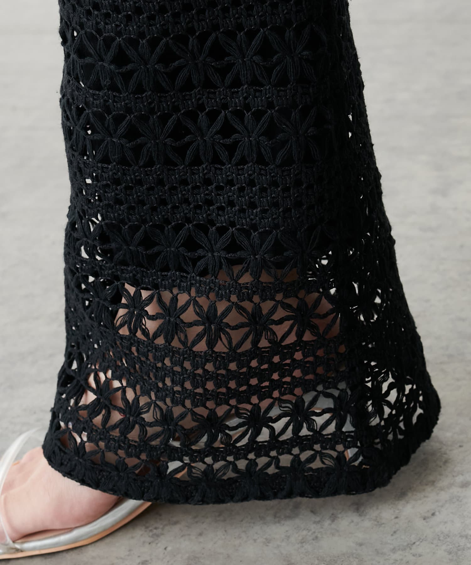 natural couture(ナチュラルクチュール) 透かし編みレースパンツ
