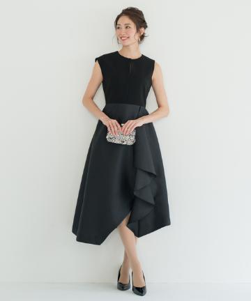 【PEELSLOWLY】コンビフレアーアシメドレス