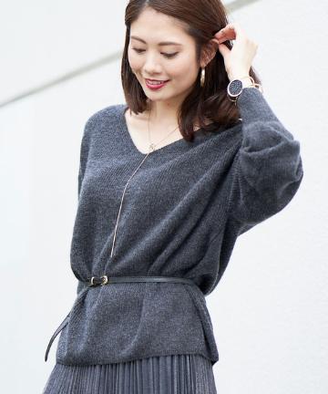 カシミヤ100畦Vニット