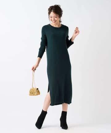 リブニットワンピース◆