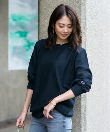 【Champion】裏起毛リバースウィーブクルーネックスウェット