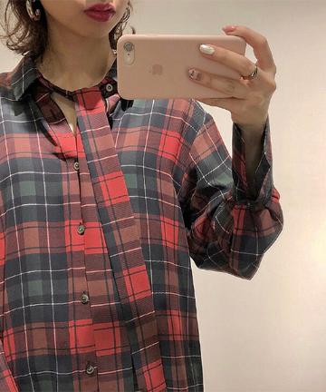 【Awfully】チェックコンビシャツ