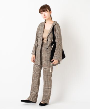 チェックセットアップパンツ