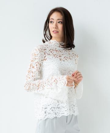 ジャガードレースブラウス