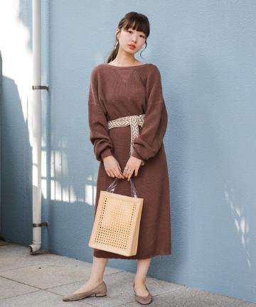 カシュクールワッフルワンピース