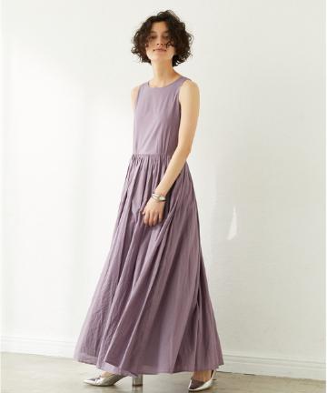 【MARIHA】コットンノースリーブギャザードレス/夏のレディのドレス