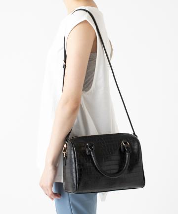 クロコボストンショルダーバッグ