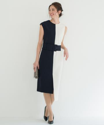 【PEELSLOWLY】バイカラードレス