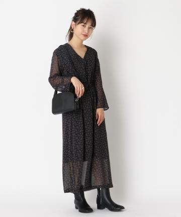ペイズリー柄シフォンワンピース