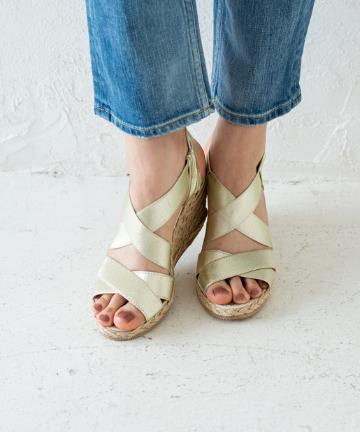 【LE CRABE ROUGE】定番ゴムウェッジサンダル