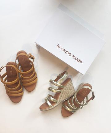 【LE CRABE ROUGE】くるみウェッジサンダル