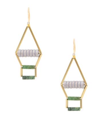 【DAVID AUBREY】ターコイズ三角ピアス