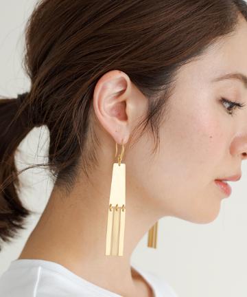 【DAVID AUBREY】ゴールド3バーピアス