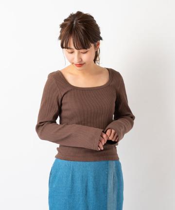 スクエアリブ長袖T