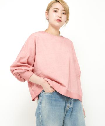 染め加工ショート丈ビッグシルエットスウェット
