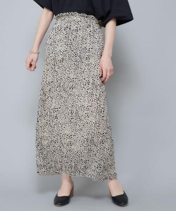 【再入荷】ヒョウ柄プリーツスカート/ダルメシアン柄/ドット柄