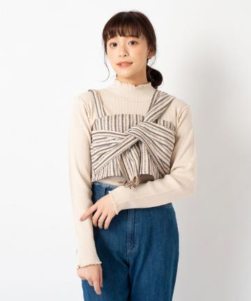 ジャガードリボンビスチェ