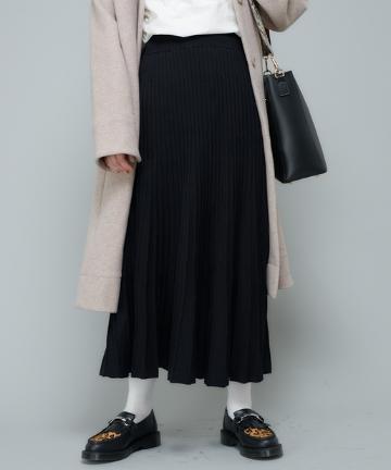 細プリーツニットロングスカート