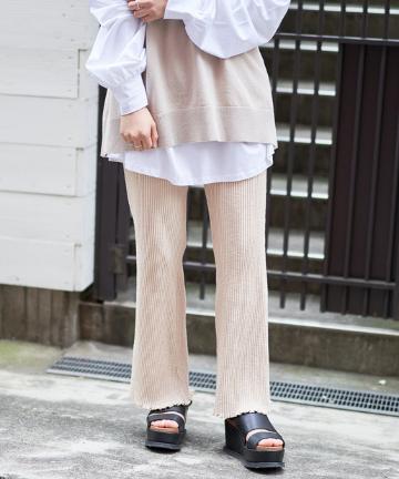 スラブリブフレアパンツ