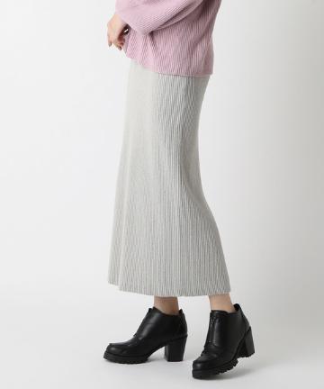 リブニットロングタイトスカート