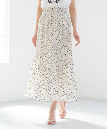 ドットプリーツスカート