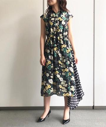 【PEELSLOWLY】フローラルドットドレス