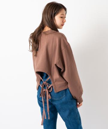 BACK編み上げスウェット