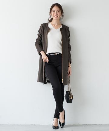 フェイクスエードコート