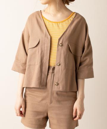 ［Ｍline］M  ヘリンボンショートシャツ