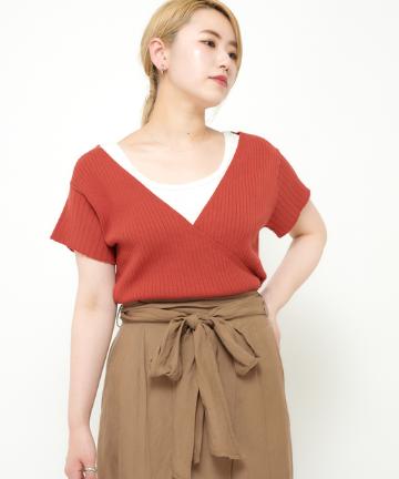前後2wayカシュクールリブプルオーバー