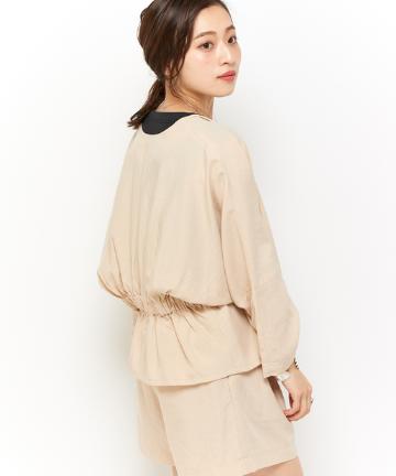 バックギャザーノーカラージャケット