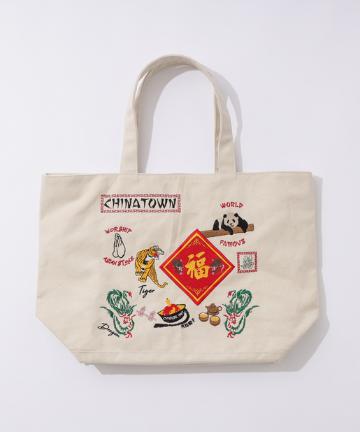 チャイナ刺繍キャンバストートバッグ