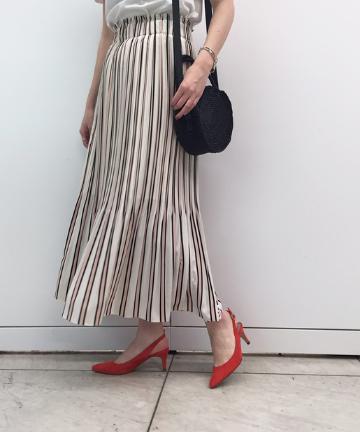ダブルストライププリーツスカート
