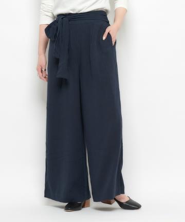 リボン付きワイドパンツ
