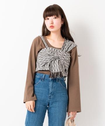 ジャガードリボンビスチェ