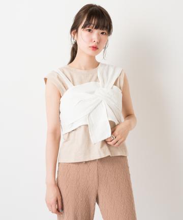 フクレジャガードリボンビスチェ